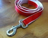 Red Grosgrain ribbon trimmed  Dog Leash