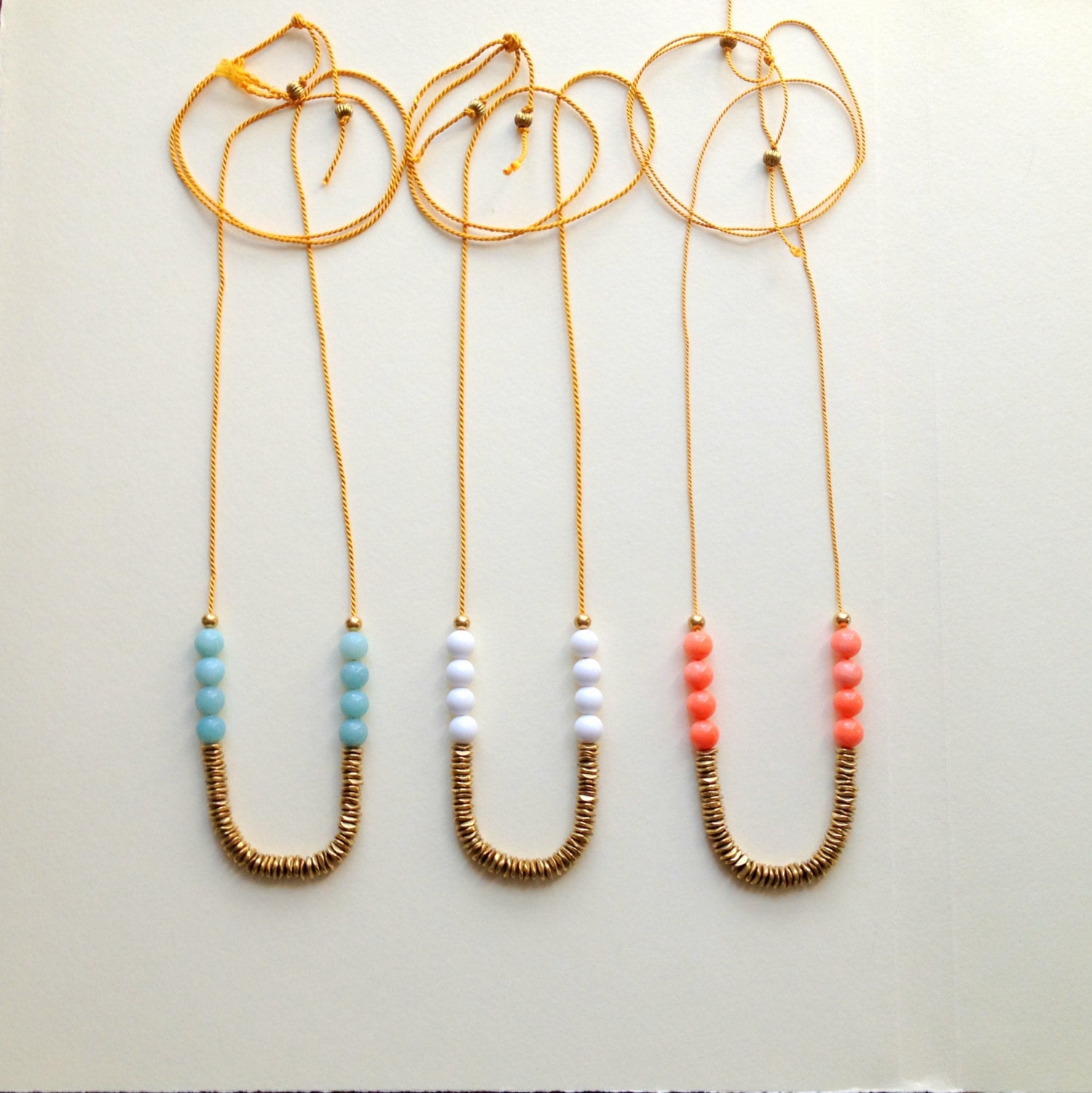 Silk Cord and Brass Necklace
