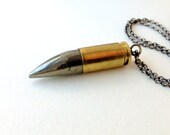 Pyrite and Brass Bullet Necklace