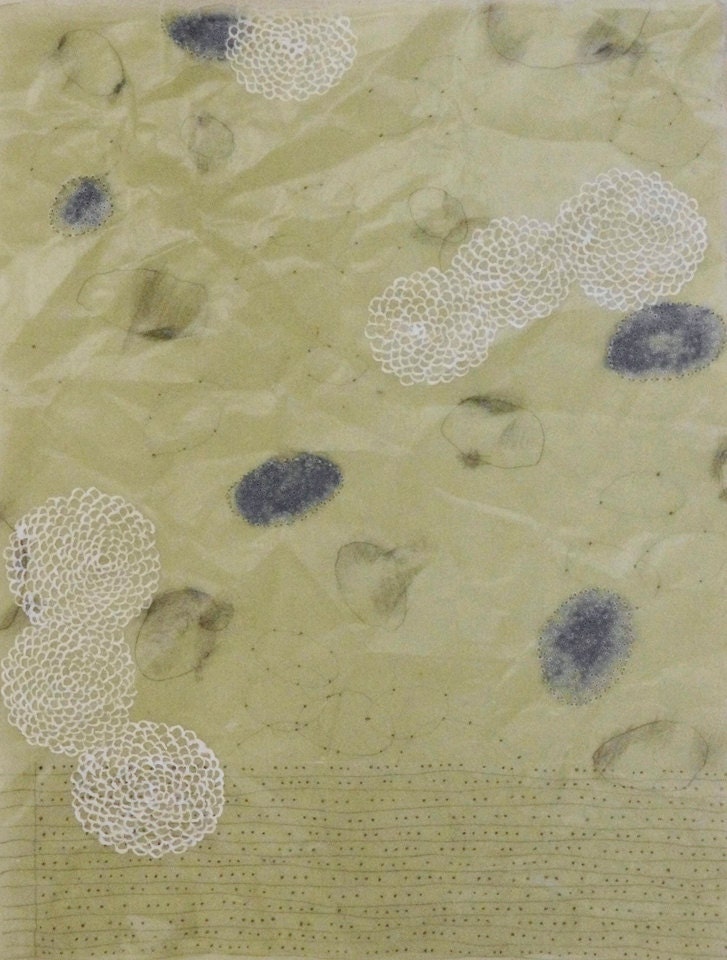 The Celadon Suite no. 4 / mixed media drawing on Japanese paper