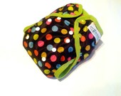 Rainbow Dots One Size PUL Printed Pocket Diaper with Organic Bamboo Velour Inner