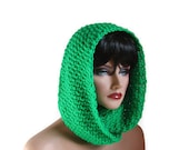 Emerald Infinity, Womens Scarf, Green Cowl, Emerald Scarf, Neckwarmer, Men, Wool Scarf, Neckwarmer, Winter Accessories, Winter Fashion