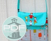 The Middle School Messenger bag sewing pattern - great for young girls, tweens, teens - PDF INSTANT DOWNLOAD