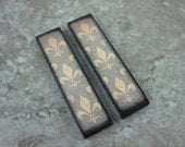 Fleur De Lis Earring Pair .5X2 Custom Drilled Ephemera French Half Domino