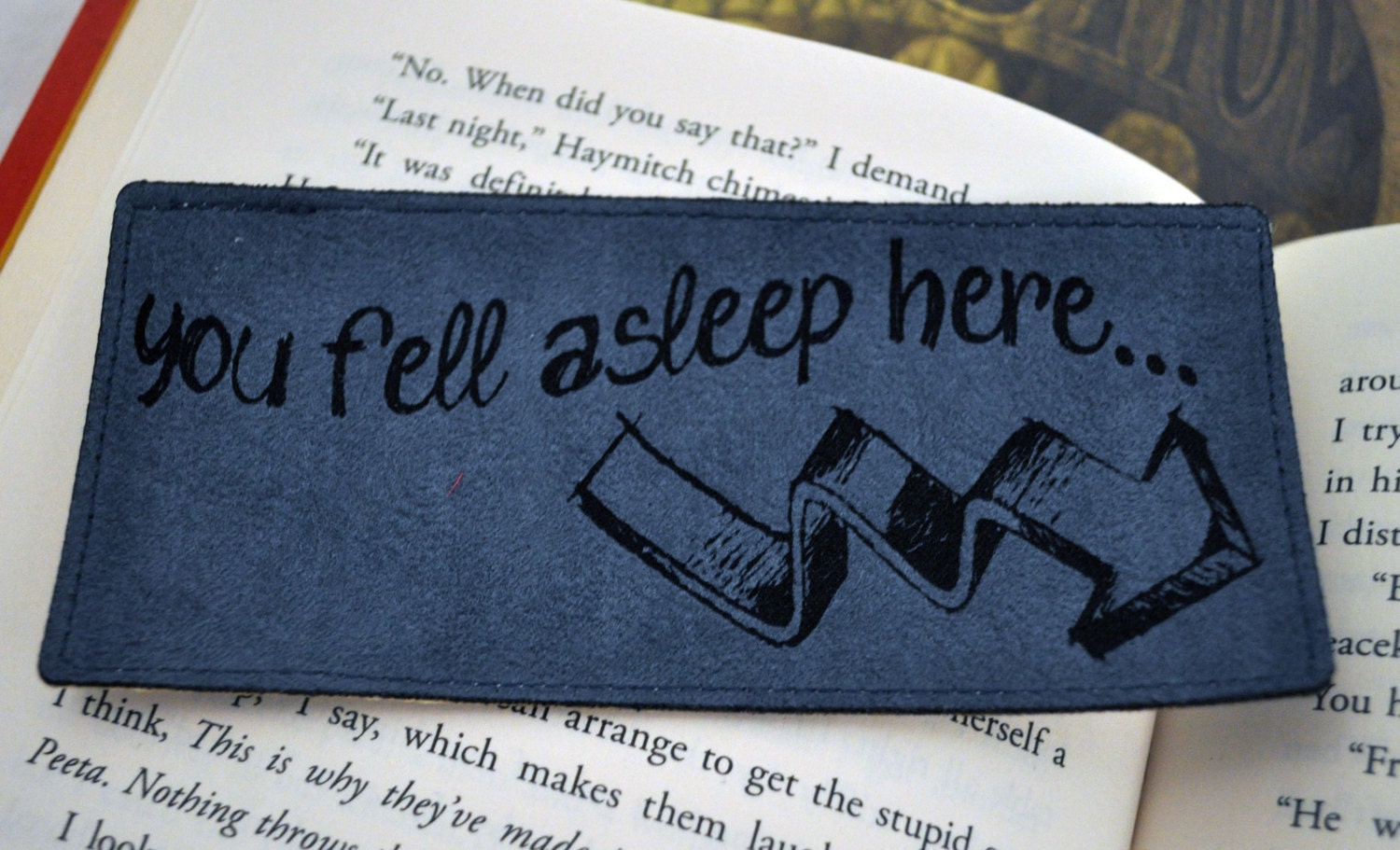 You Fell Asleep Here - Bookmark, Quote, Betwixt the Pages, Custom, Customized, Student, Bookworm