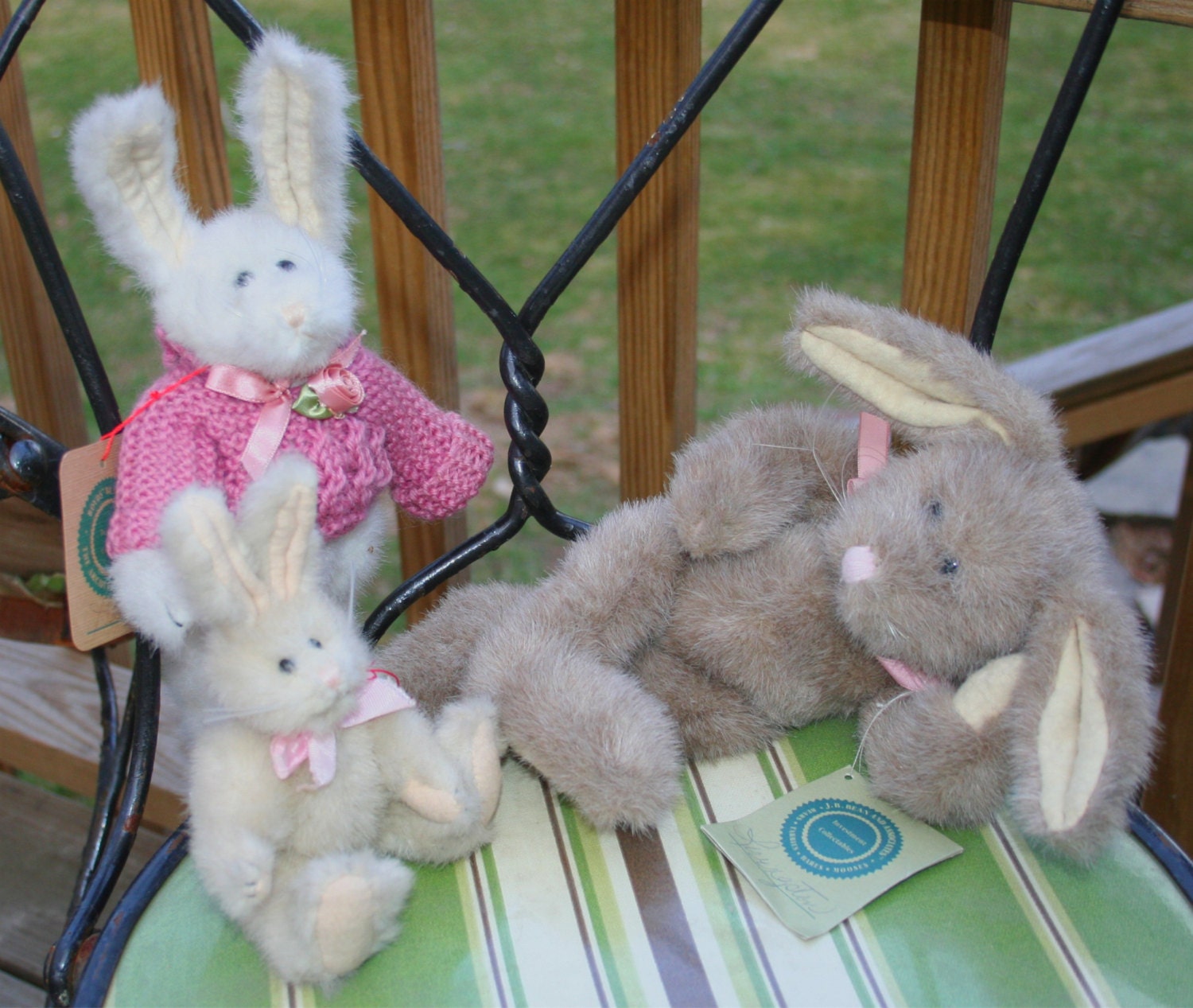 Mother's day Gift 3 Vintage 1985 &1990 Boyds Bears JB Bean  Associate Collection Hare bunny Rabbits with all tags