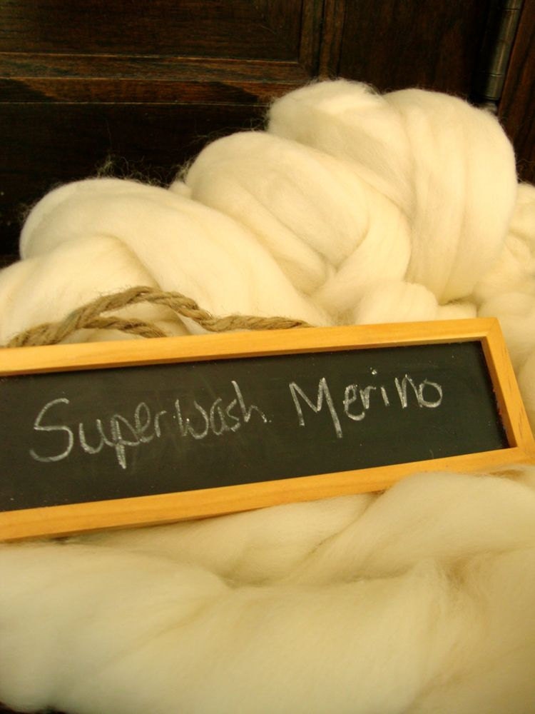 Superwash merino lamb's wool, by the ounce, undyed roving