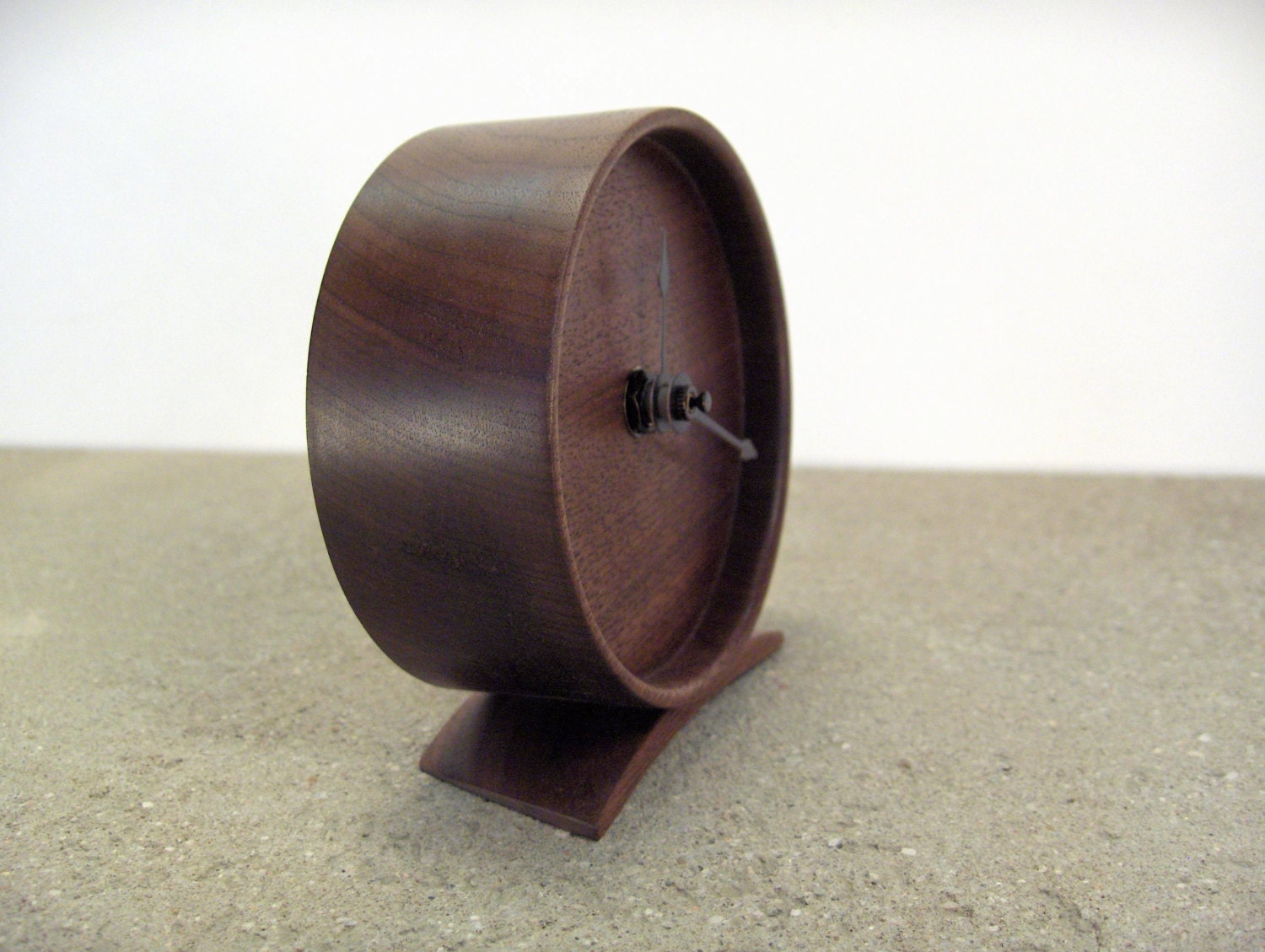 Wood Clock - Solid walnut with black or white clock hands
