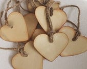 50 Heart Tags with jute ties 3 inch distressed plain heart tags for your stamping project