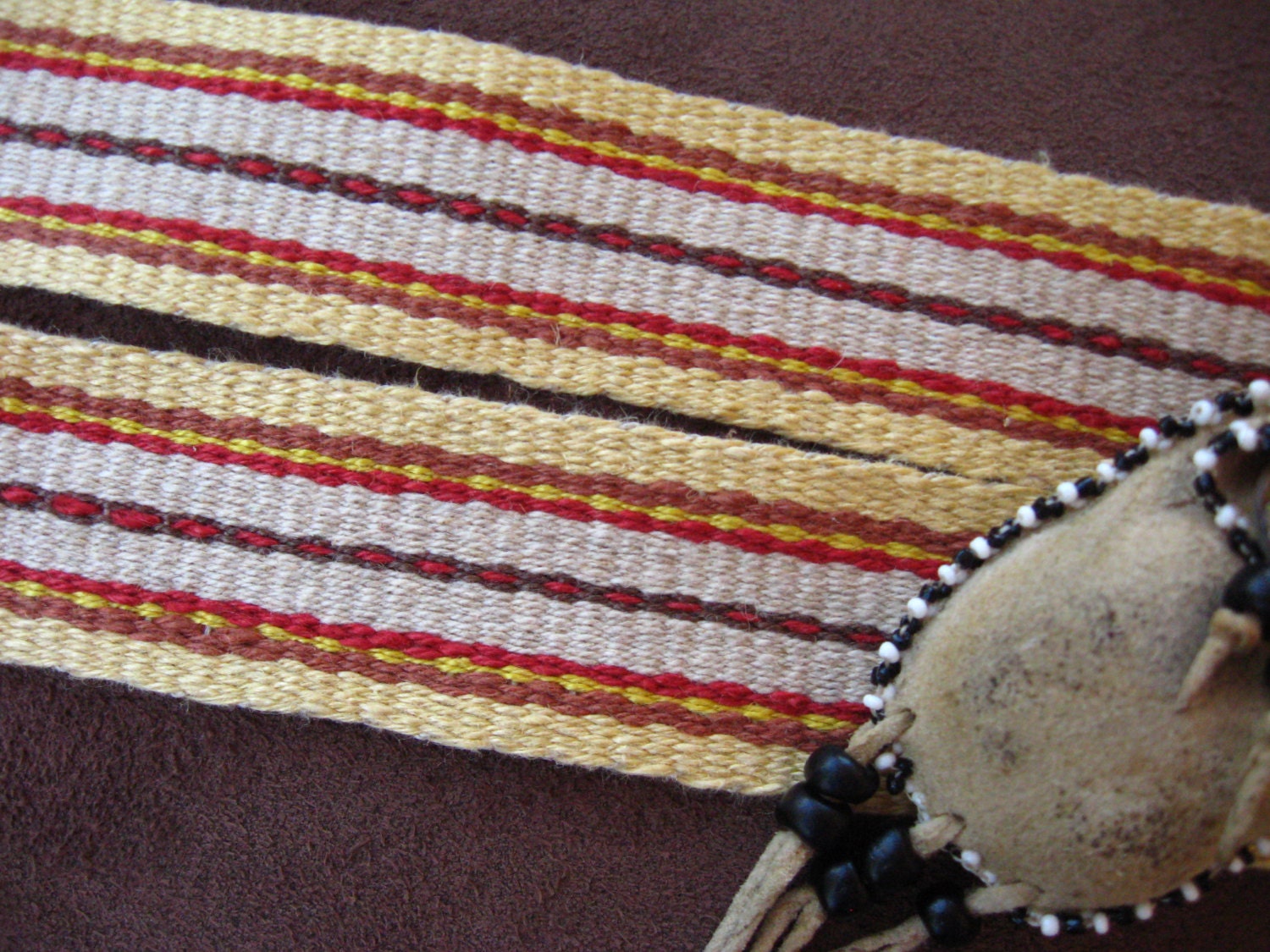 Handwoven Powder Horn Strap, Hemp, Linen, Cottolin