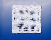 New Christian Cross Filet Crochet Doily, Spiritual Fiber Art, Religious Altar Lace, Prayer Corner Accent, Handmade, First Communion Gift