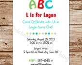 SET of 12 ABC Alphabet Invitations : Personalized Il_170x135