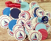SAILBOAT Confetti, Mini Tags :  Table Confetti, Nautical, Sail Boat