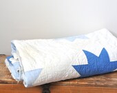 Vintage Eight Pointed Star Shabby Chic Cutter Quilt 75 x 92