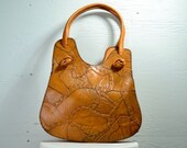 May Sale // 1970s Faux Stitched Tall Purse