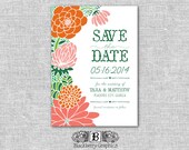 DIY you print, illustrated floral save the date - tara design