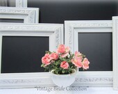 Wedding Signs VINTAGE BRIDE COLLECTION - Set of 5 (Five) Standing Chalkboards Decor Distressed Framed Chalkboard Shabby Chic Chalk Board