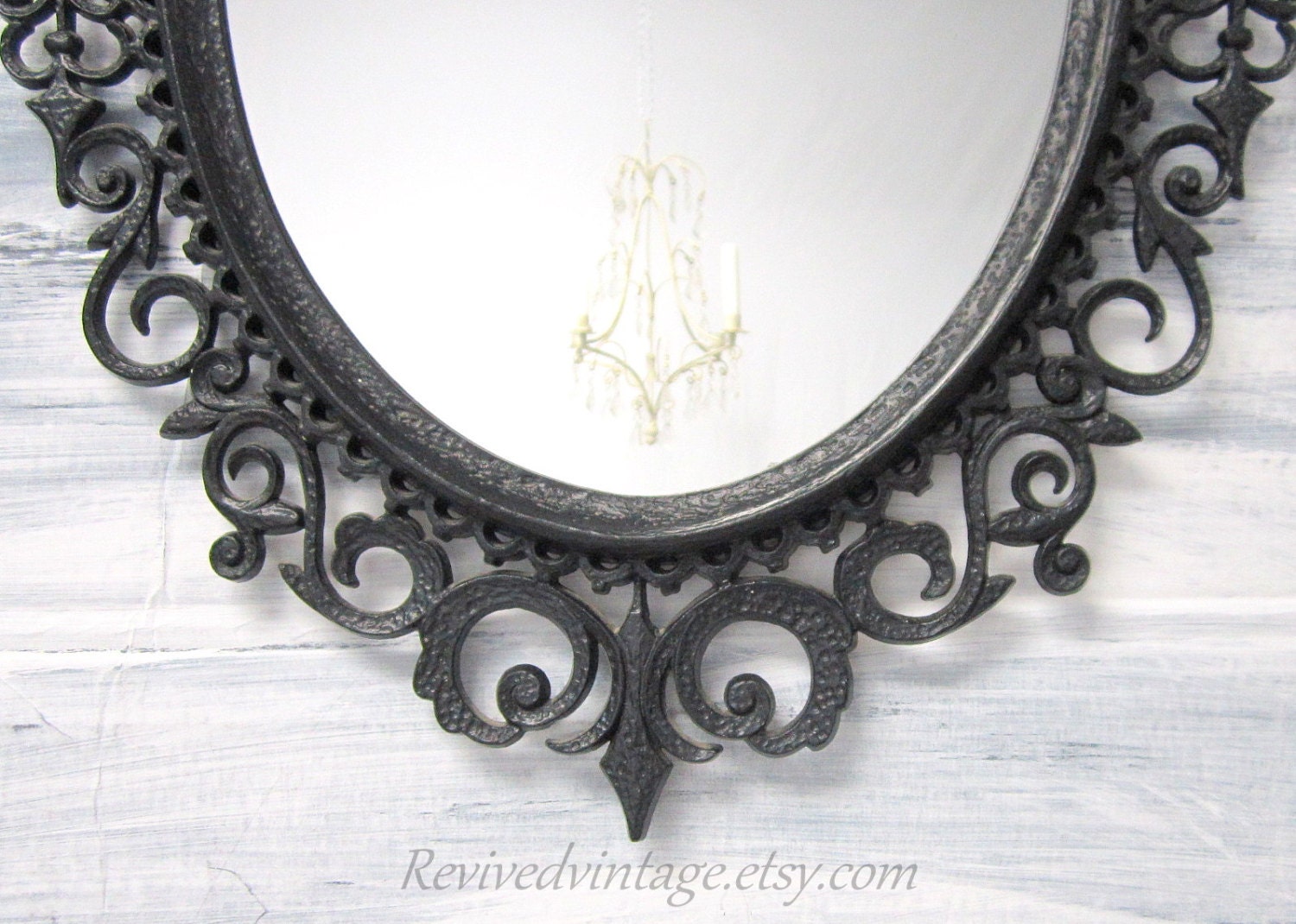 BLACK Framed HOLLYWOOD REGENCY Mirror For Sale Syroco Neoclassic Mirror 31x19" Gothic Decor Decorative Unique Mirror