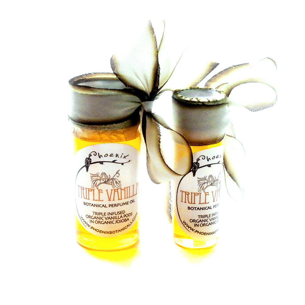 Triple Vanilla Infused Perfume Oil - Aphrodisiac Valentine - All Organic - Vegan .25 oz (7.4 ml) glass jar