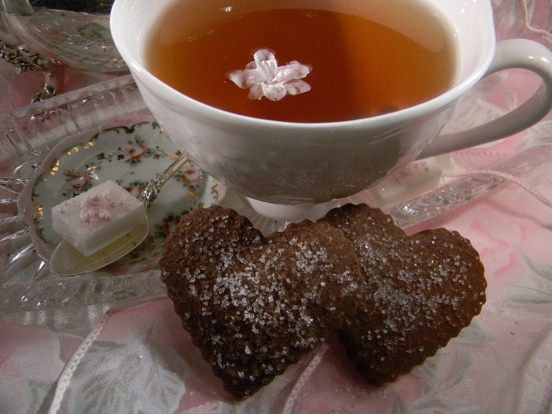 Shortbread Heart Cookies Chocolate Cherry   Giftbox  Mother's Day Gift    Weddings      Afternoon Tea