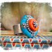 TURQUOISE mandala FLOWER Ring stone mosaic RING Southwestern ring Adjustable ring Cowgirl ring Large statement ring Festival ring
