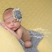Reese- grey and yellow Delia style flower and rosette headband