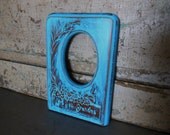 Love You Grandma Picture Frame Wood Painted Turquoise Distressed