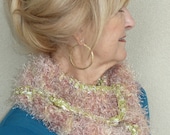 Infinity Scarf Crochet Green Khaki Taupe