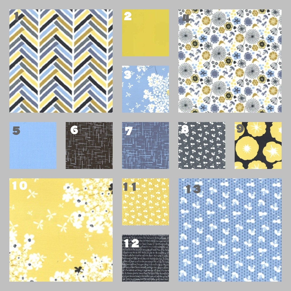 Modern Fields in Cornflower (Baby Bedding Crib Set)