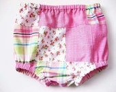 Baby girl diaper nappy cover pink patchwork- Prints Charming