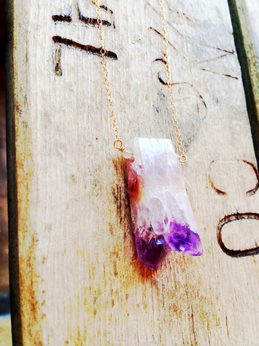 Amethyst pendant necklace with Gold FIlled Chain