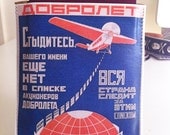 Printed Leather Passport Cover Sleeve - Russian Airline Company poster 1956