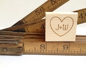Custom Wedding Stamp. Custom Heart & Initials Stamp for DIY Wedding Decor. 1"x1"