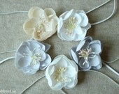 Five Baby Headbands, Newborn Headband in White, Cream, Tan and Purple, Great for Photo Prop