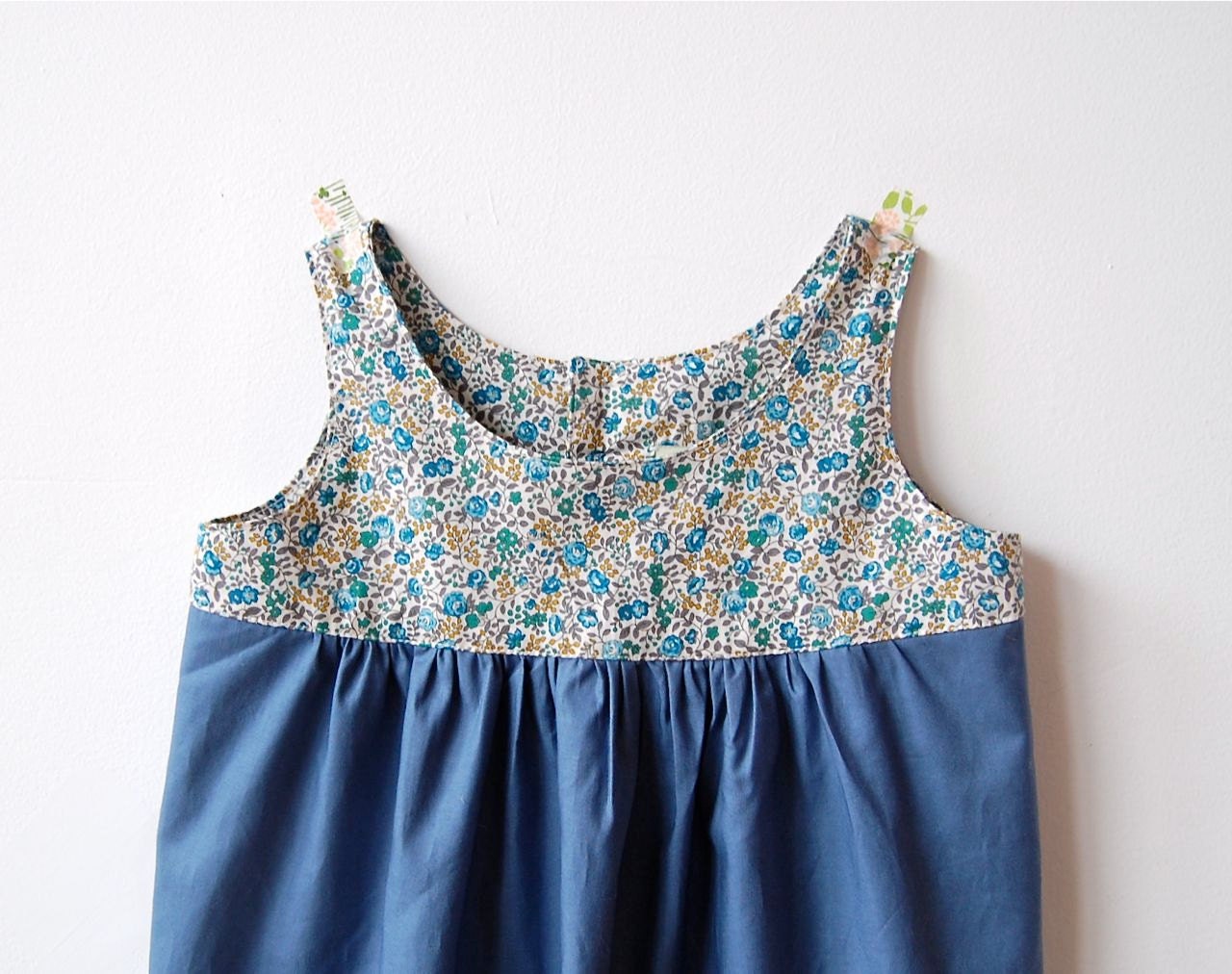 crystal : blue gathered modern dress
