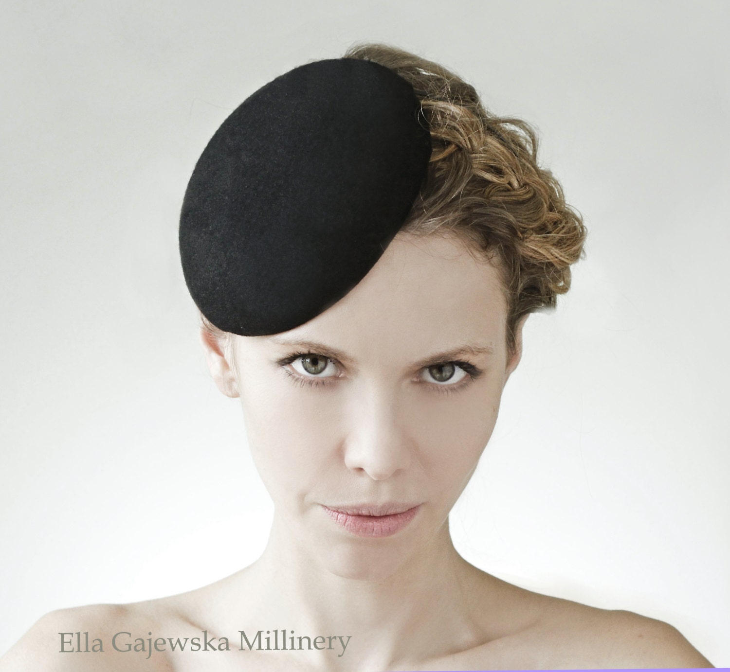 Black Fascinator Red Mini Hat Ivory Cocktail Navy Simple Headpiece Wool Felt Fashion Hair Piece Racing Handmade