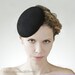 Black Fascinator Red Mini Hat Ivory Cocktail Navy Simple Headpiece Wool Felt Fashion Hair Piece Racing Handmade