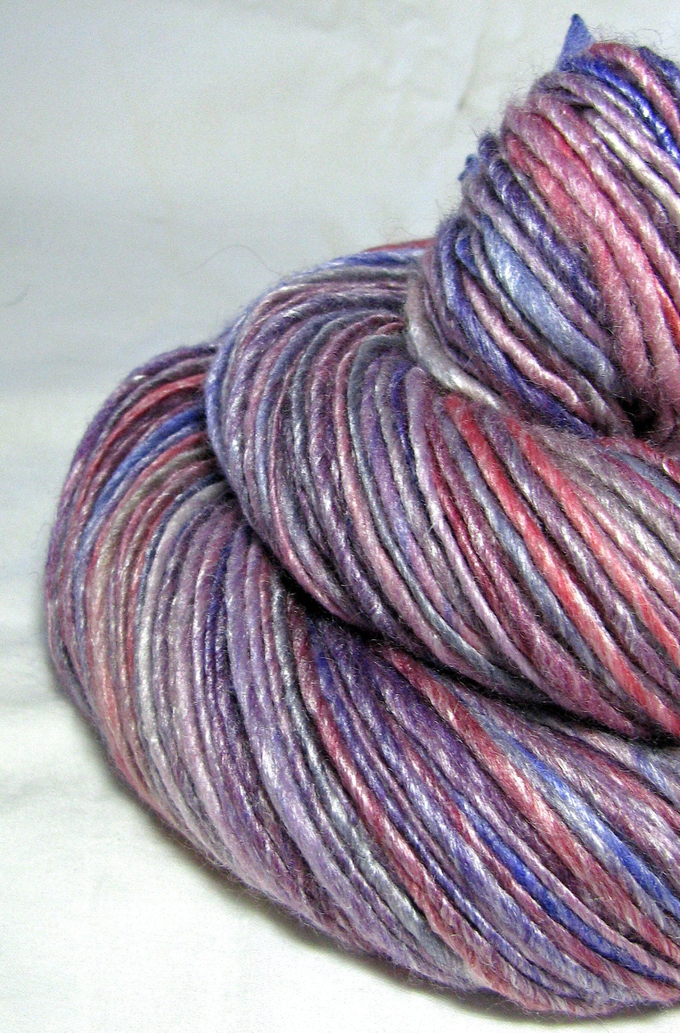 Handspun Gently Thick and Thin Single Merino and Bamboo 'Mindy'
