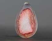 Pink Chalcedony Gemstone - Druzy Geode Stone Cabochon - 27mm (5159)