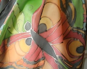 Butterfly Scarf.  Hand Painted Silk. Mother's Day