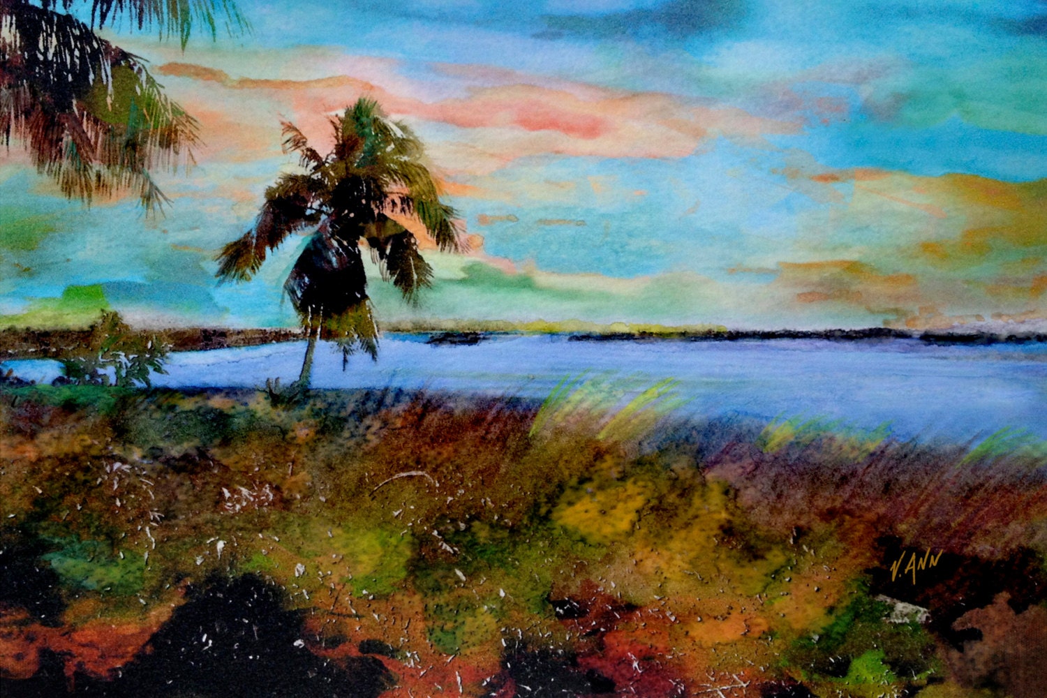 Florida Everglades Ocean Landscape Seascape Palm Trees Wild Life DIY YOU PRINT Digital Download Note card 4 X 6 Printable Download