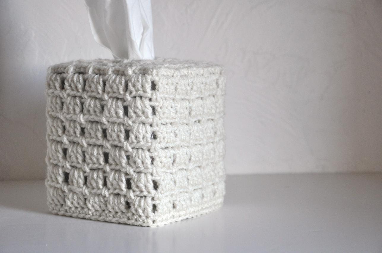 Granny Chic Tissue Box Cover Nursery Decoration  Home Decor Cream Off White