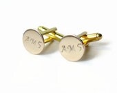 Gold cufflinks personalized cufflinks Initial cuff links custom monogram cufflinks wedding cufflinks mens cuff links groom