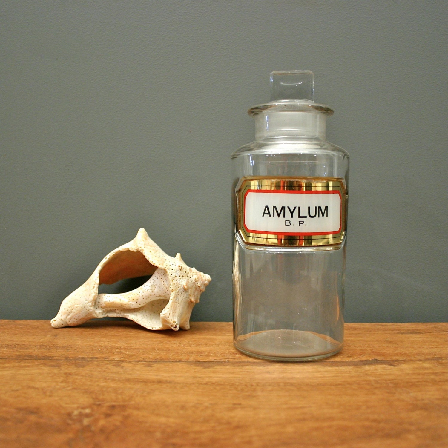 Antique Apothecary Bottle from England Label Under Glass Label