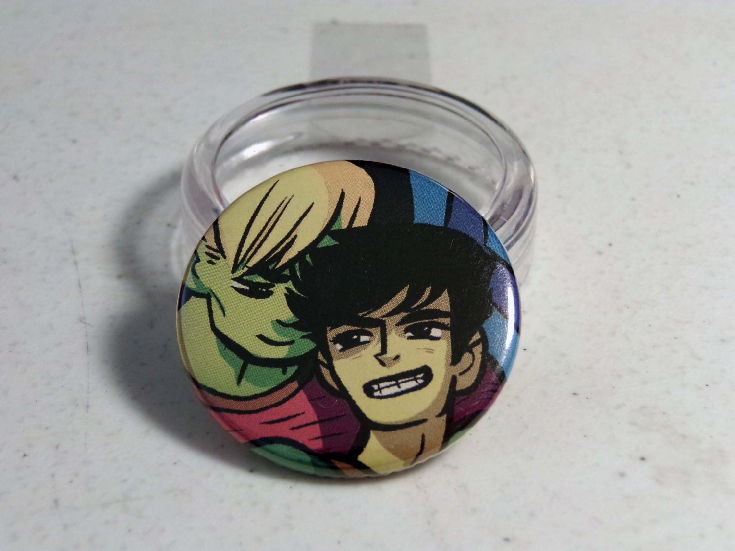 Comic Book 1.5" Button// Young Avengers// Hulkling and Wiccan