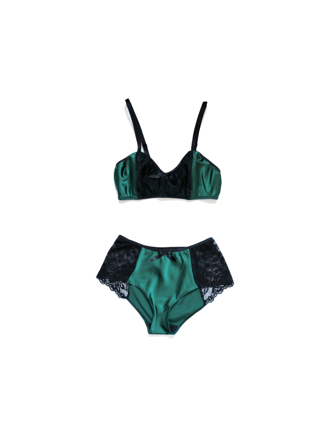 Emerald Green  'Artemis ' Handmade Lingerie Set