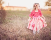 Girls Spring Dress - Pink Striped Twirl Dress - Sizes 12MO-10