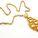 Vintage 1970s Necklace Pendant Gold Tone Kramer Massive Runway