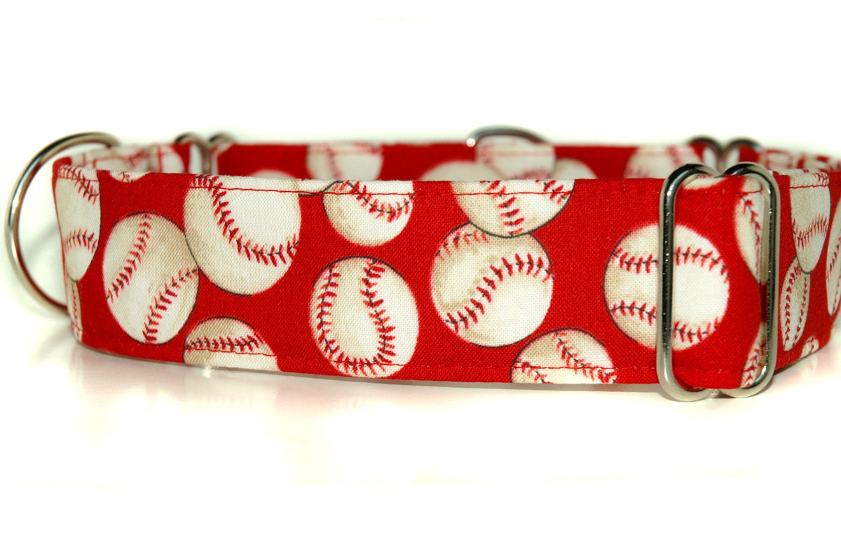 Take me out to the Ball Game, 1.5in Martingale Dog Collar