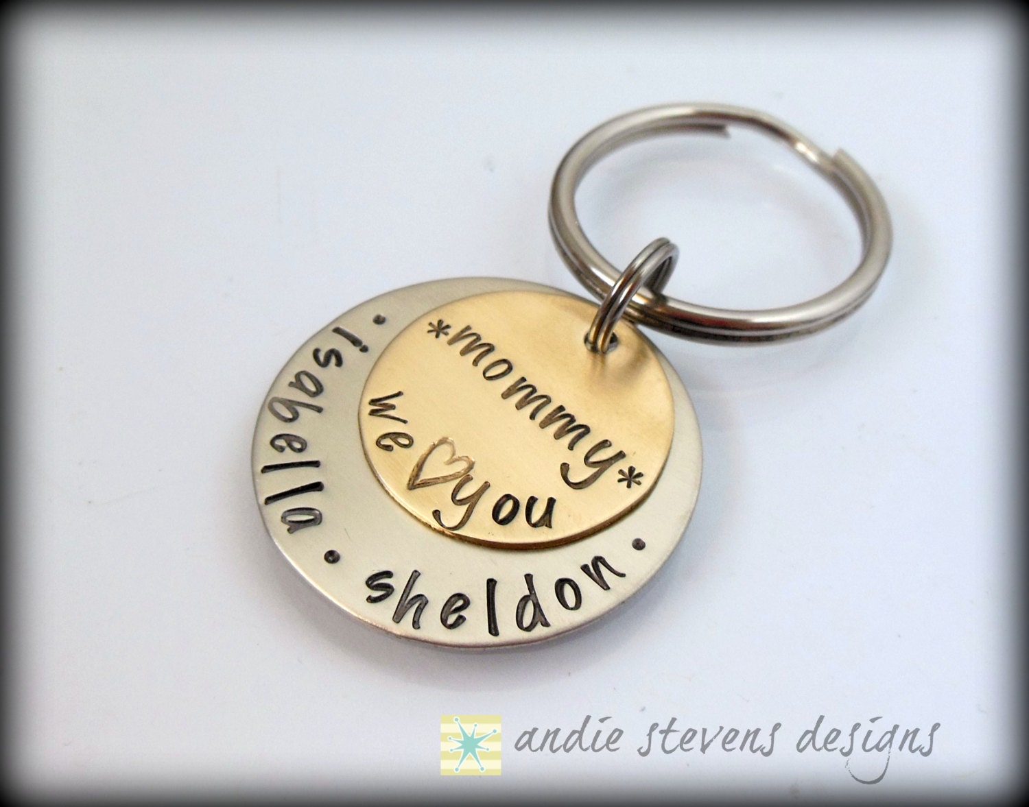 Father's Day Gift Father's Day Gift Customized Keychain - Personalized Hand Stamped Keychain - Grandpa Daddy Unisex gift - Children's Names
